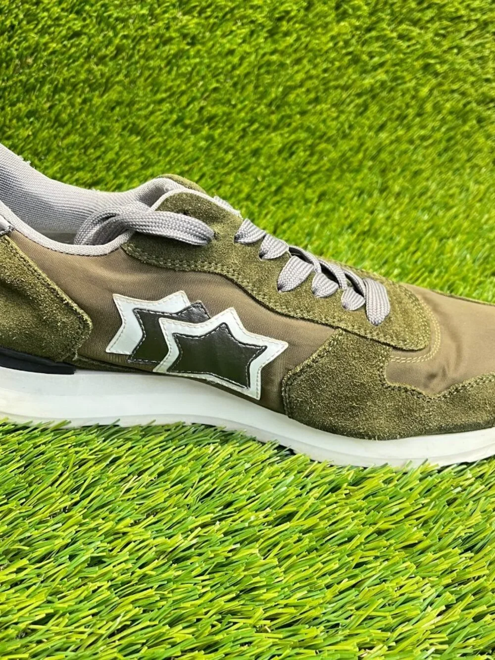 Atlantic Stars Antares Mens Size 8 Green White Athletic‎ Running Shoes Sneakers